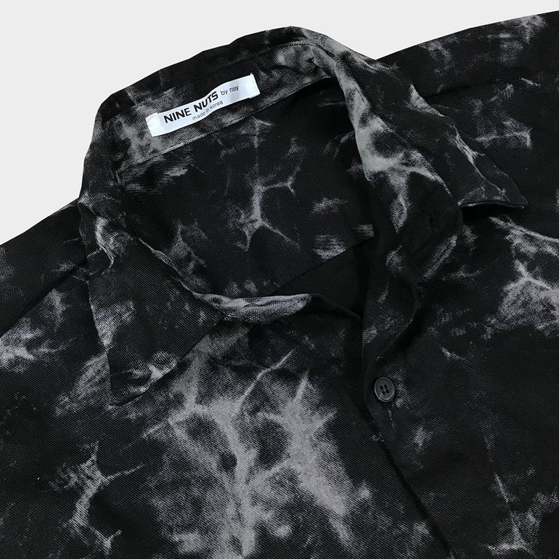 tie-dye half sleeve shirt_black