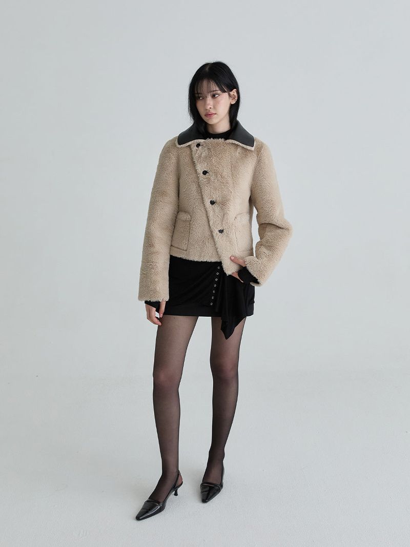Reversible shearling mustang (Black)
