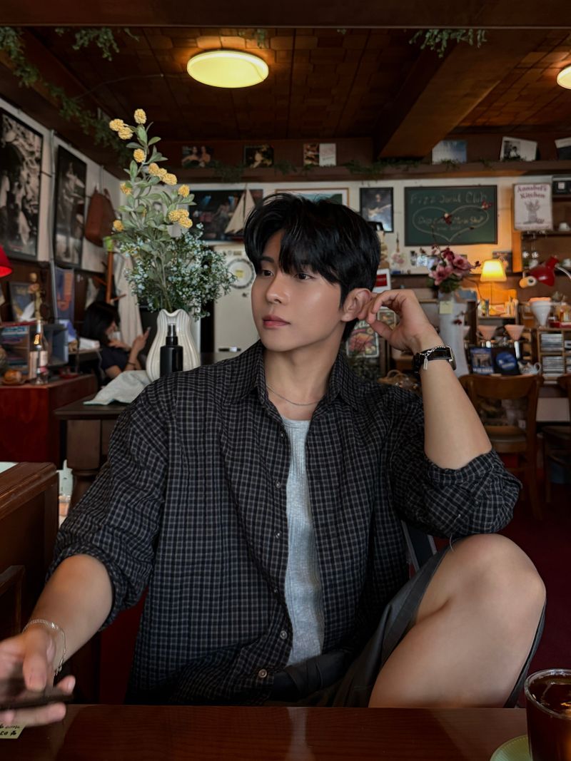 Roen checkered cropped shirt