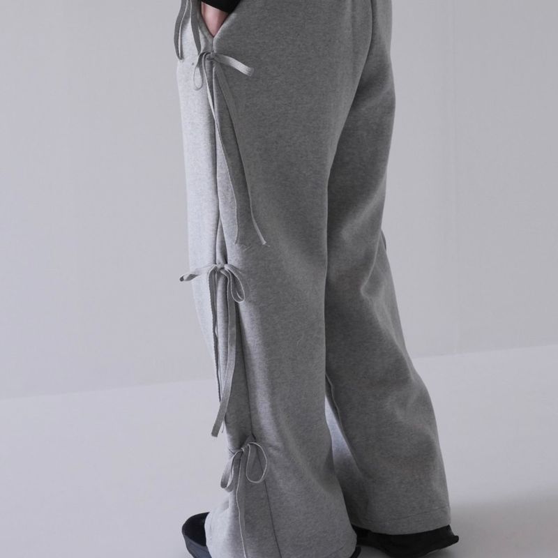 side ribbon sweat pants