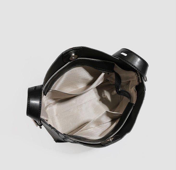 Woven Texture Large Bucket Shoulder Bag