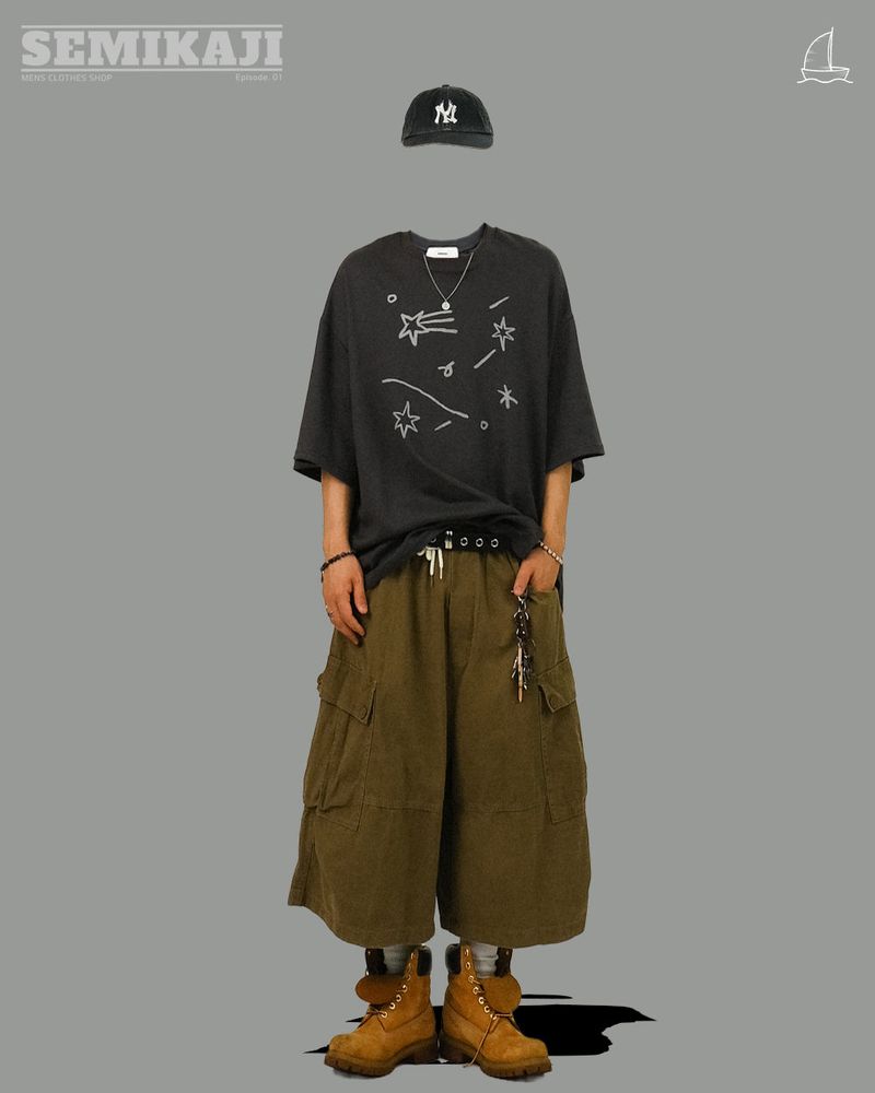 EA Washed Cargo Banding Bermuda Pants