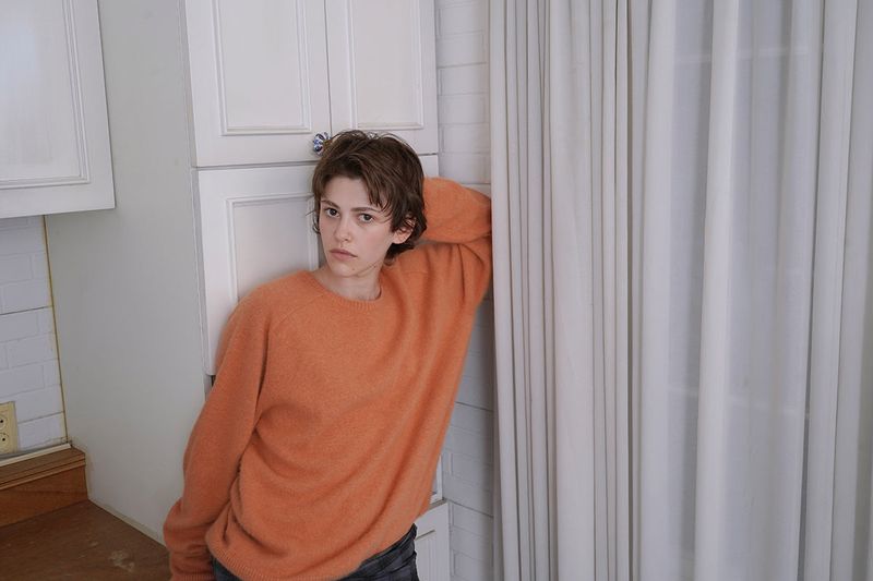 Cuddle raccoon knit_orange