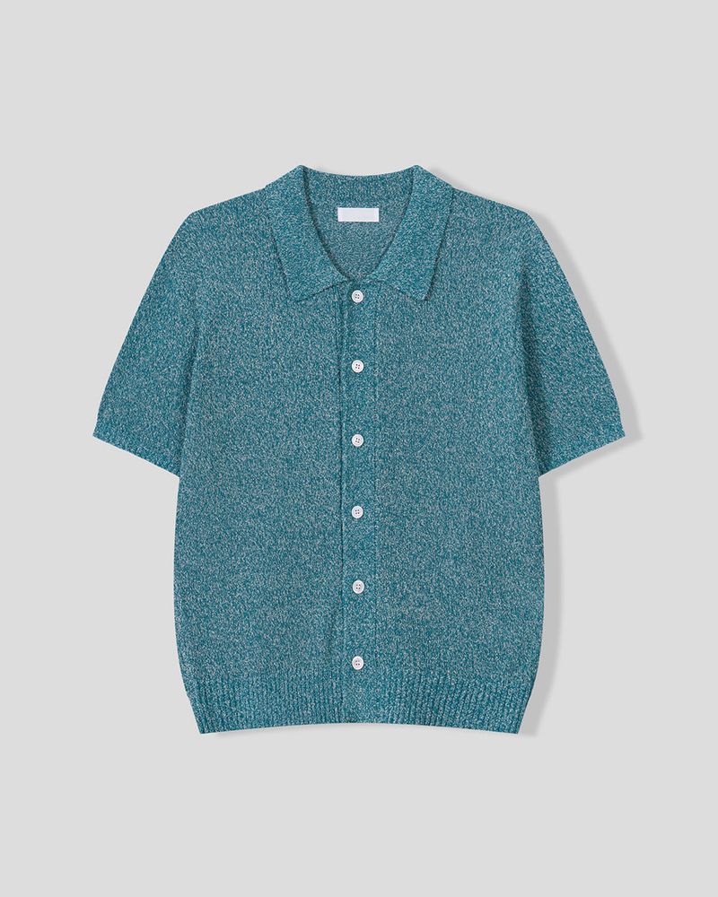 Bluema Bouclé Collar Short Sleeve Cardigan