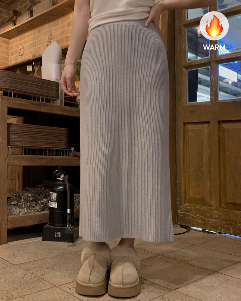 MAYBINS(メイビンス)の「Lonlang Ribbed Knit Long Skirt(Skirts)」