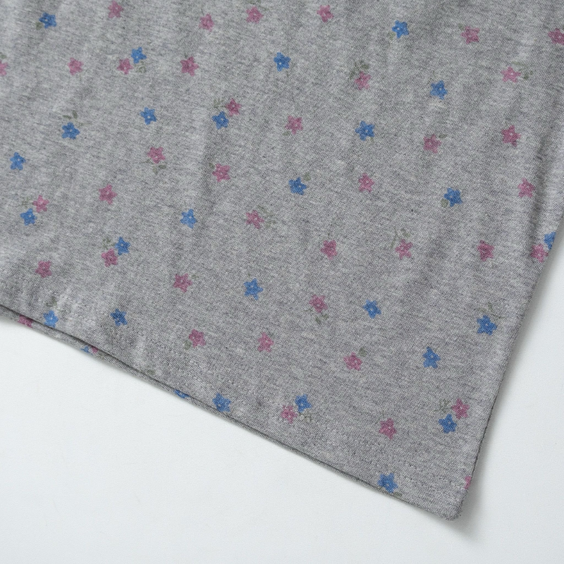 flowery shirring crop T