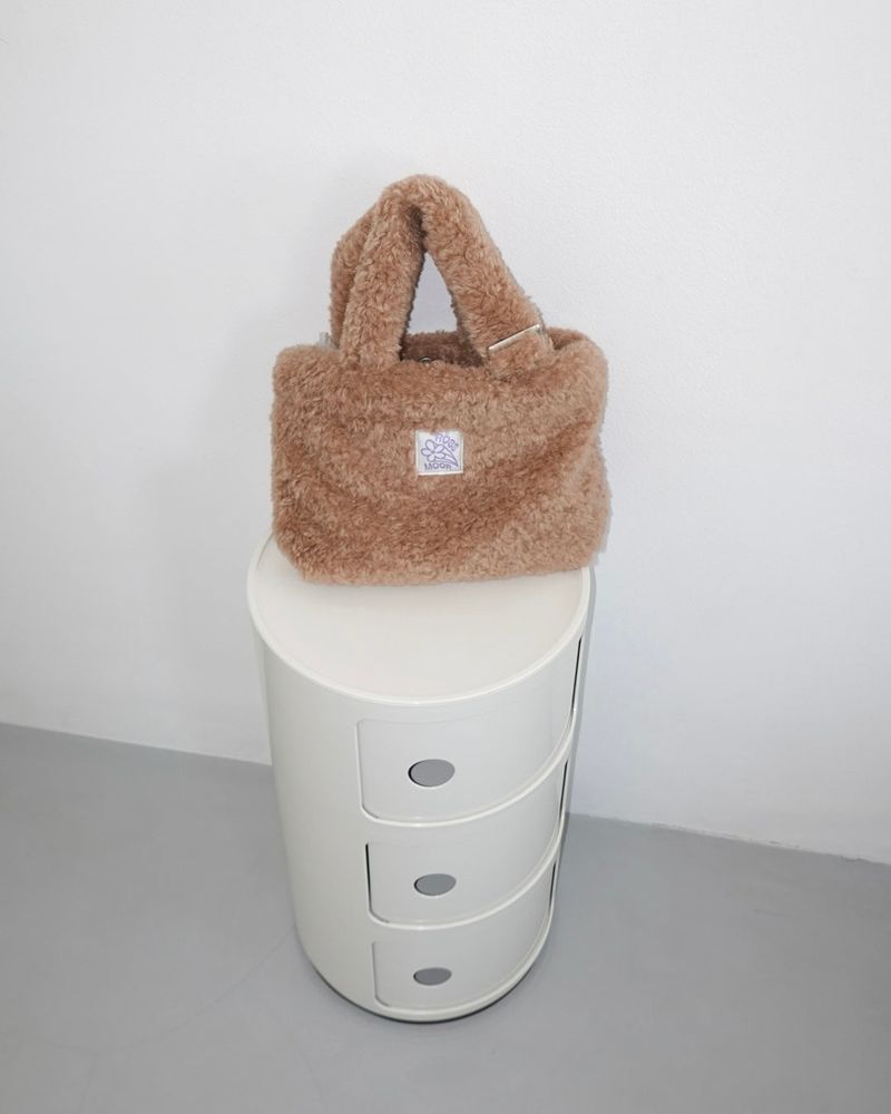 Teddy mini fur bag _ camel