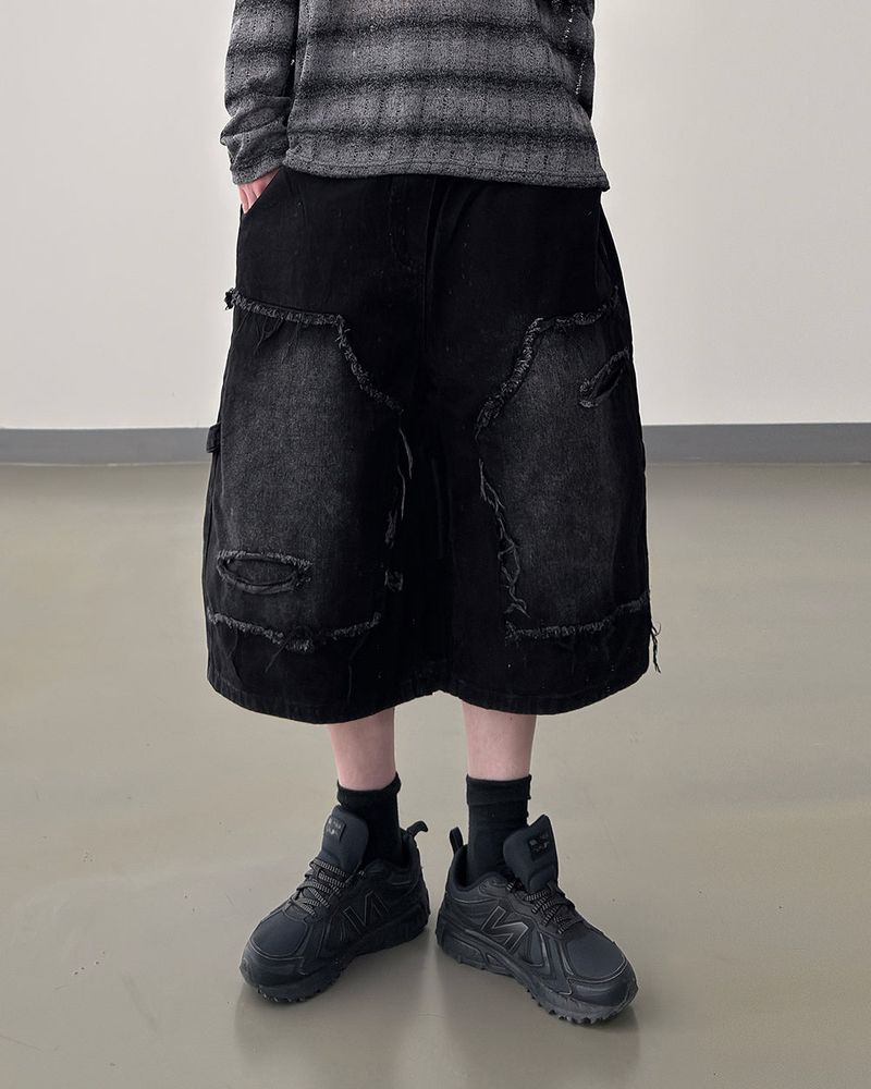 Rick Distressed Bermuda Denim Pants