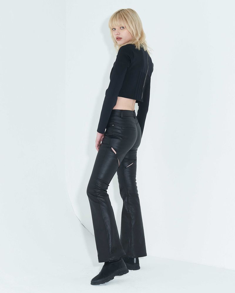 Pintuck Jersey Top _ Black