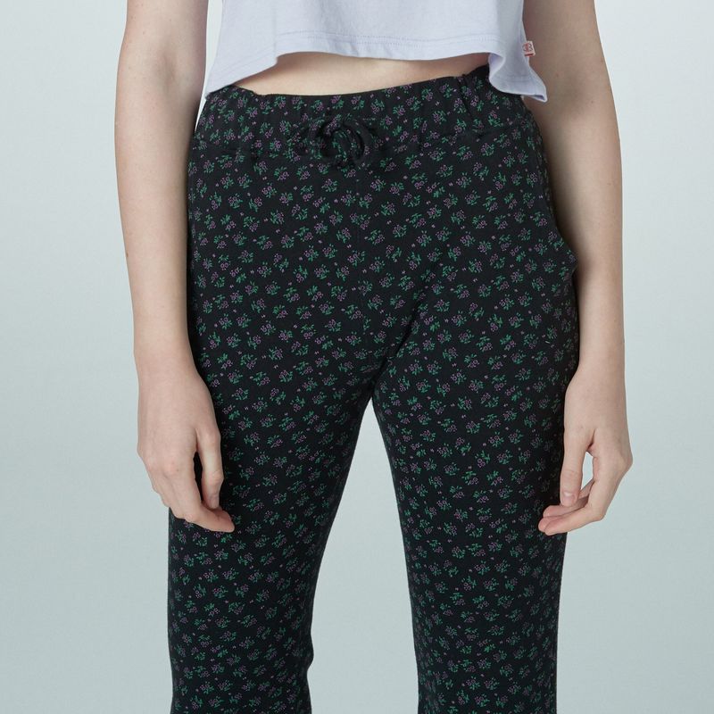 WKG Flower semi bootcut long pants