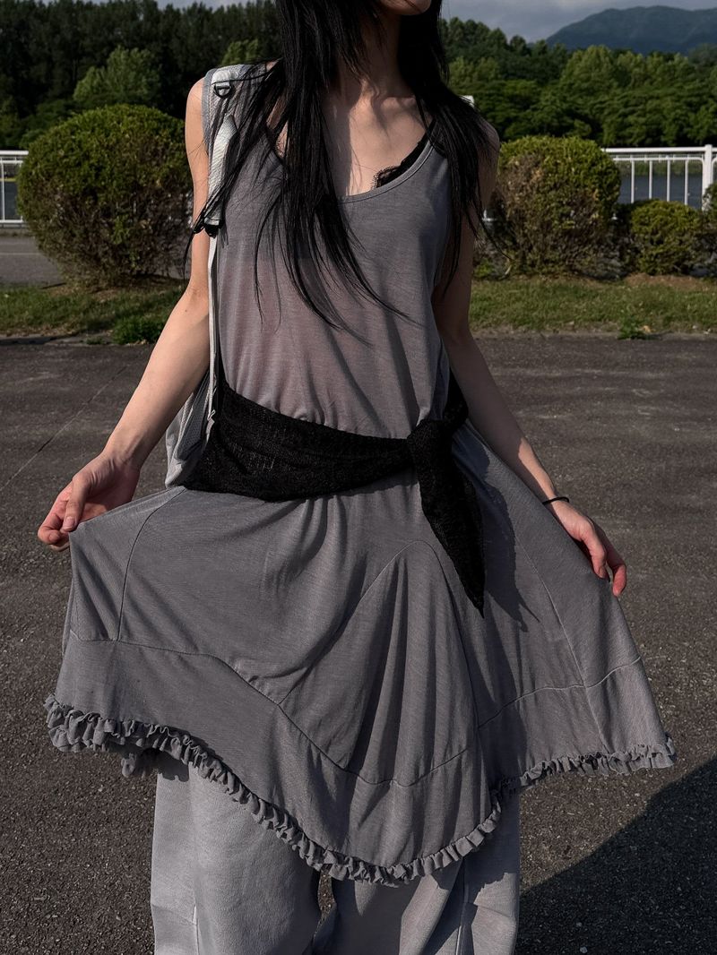 WOOHWA（ウファ）の「 PLEATED FRILL ONEPIECE（Dresses）」