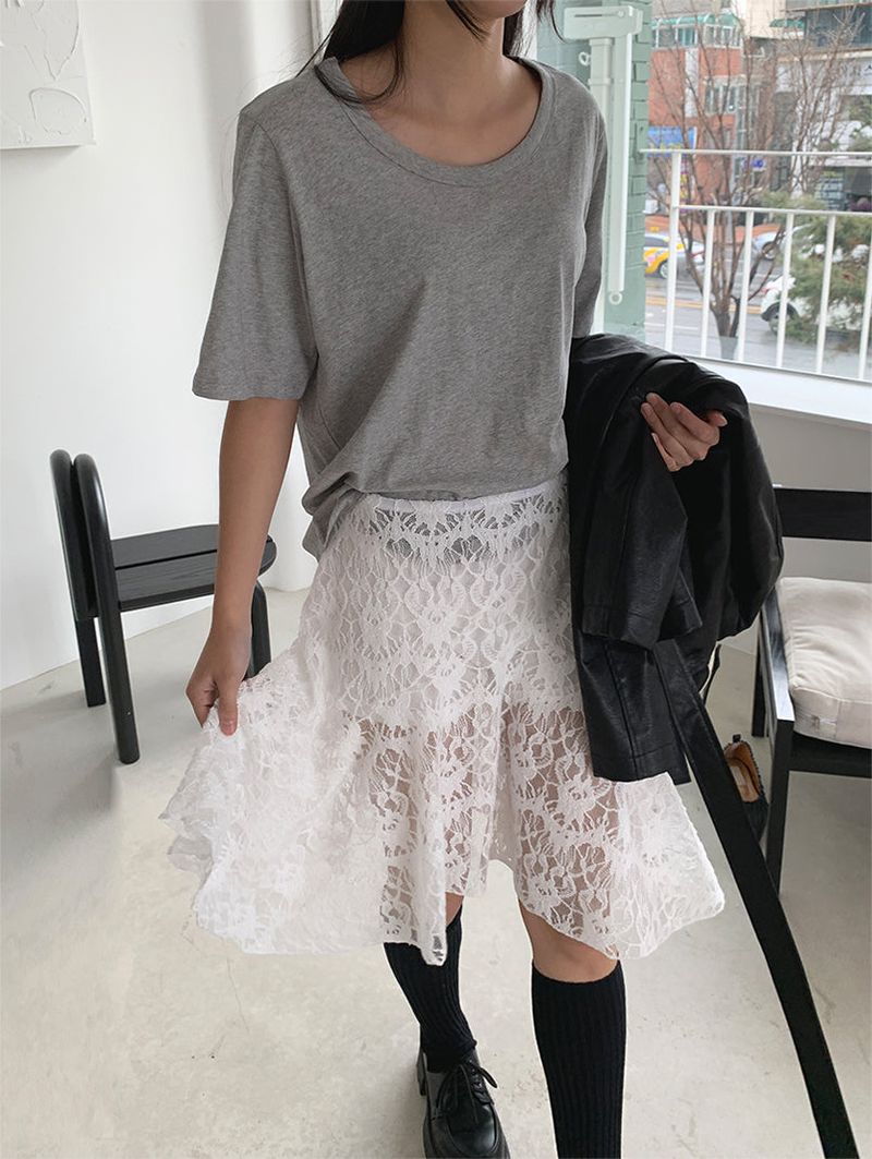 AIR U-NECK LOOSE TEE (5C)