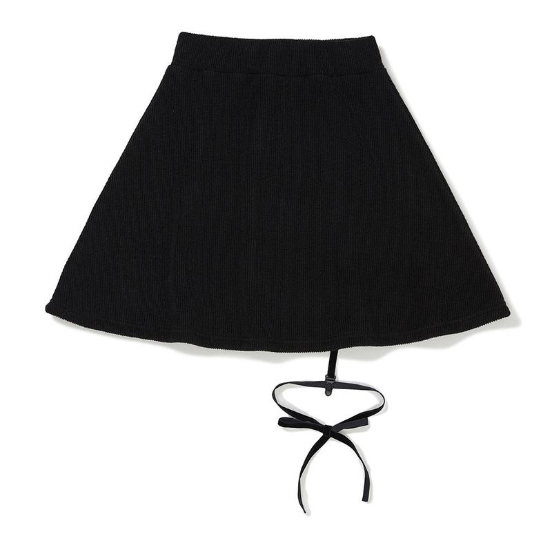 ヘイリーリボンニットスカート / Haley Ribbon Knit Skirt [BLACK]