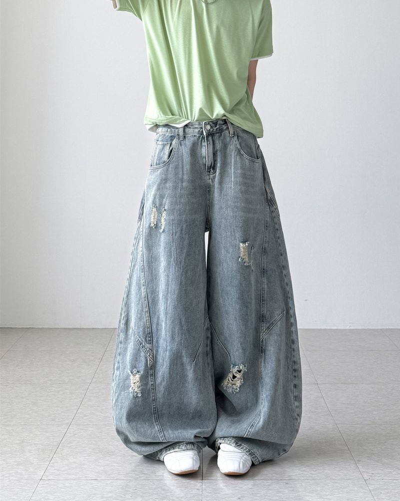 YOURNUS（ユアナス）の「Raito Curved Balloon Denim（Pants）」