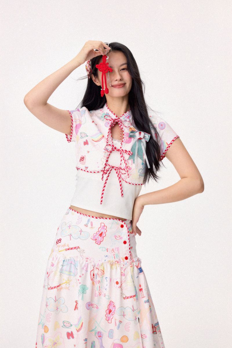 Dear Days Cheongsam Top (Cream)