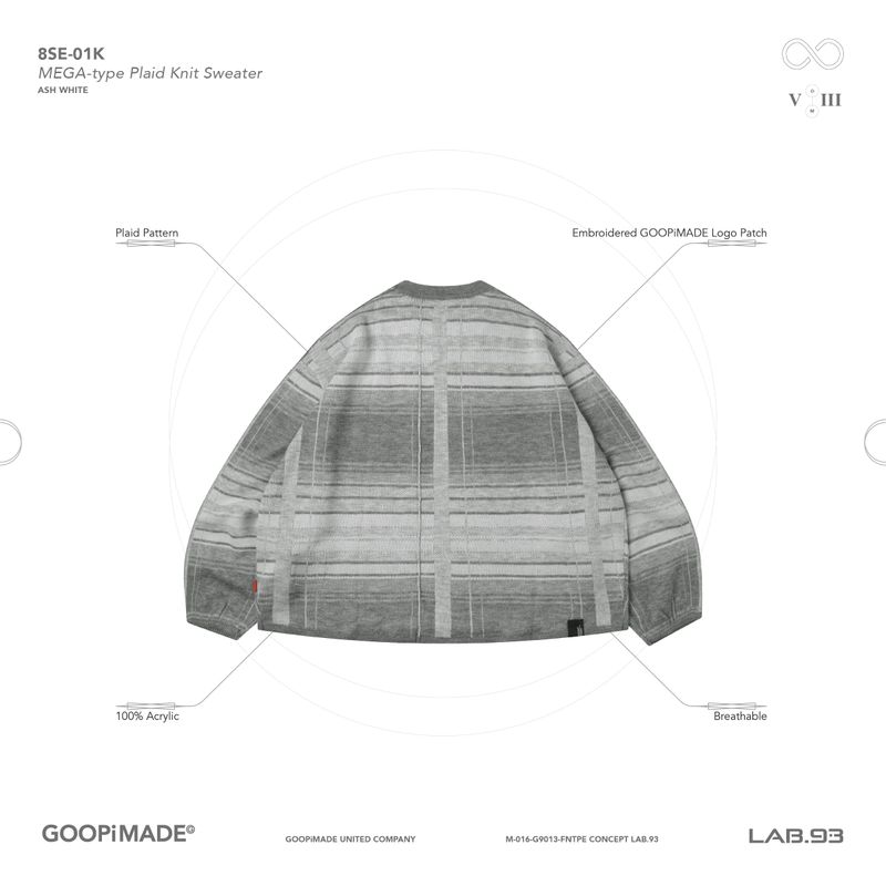 “8SE-01K” MEGA-type Plaid Knit Sweater