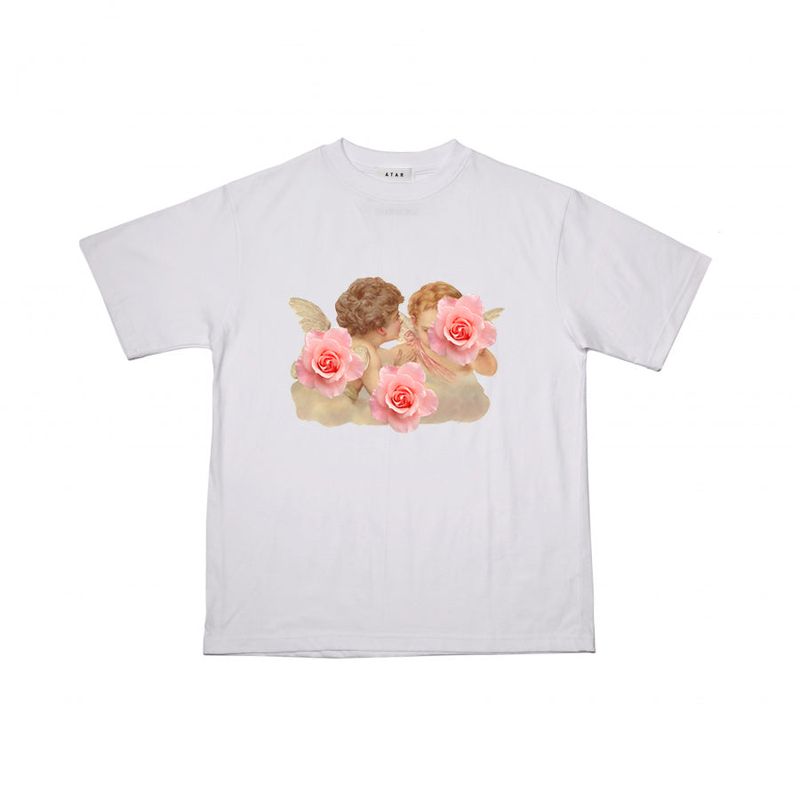 ATAR(アタル)の「angel print wide short sleeve t-shirt white(Tops)」