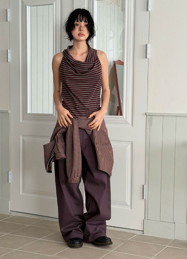 (2-way) STAR STUD DRAPE SLEEVELESS