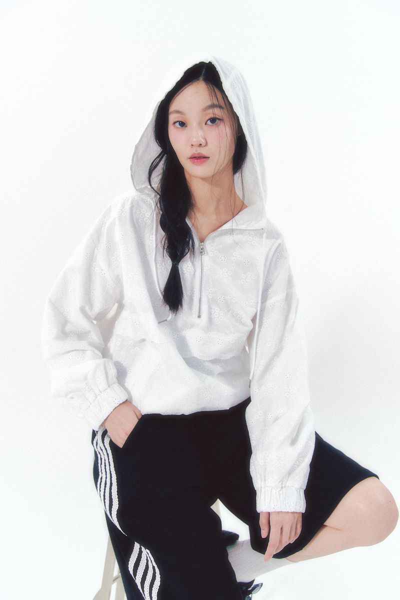 Lace Anorak Jumper White