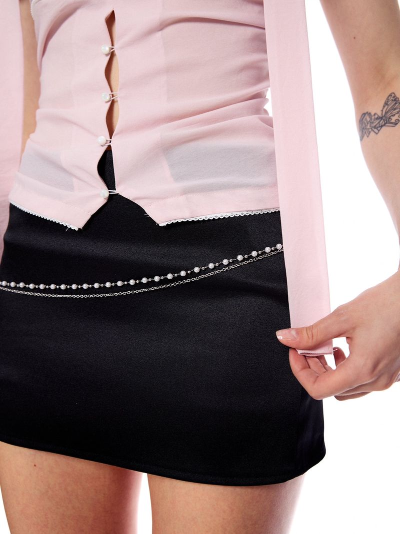 WHITE PEARL CHAIN BELT