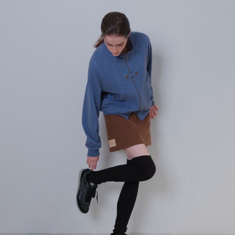 Brown Corduroy Patch Mini-Skirt
