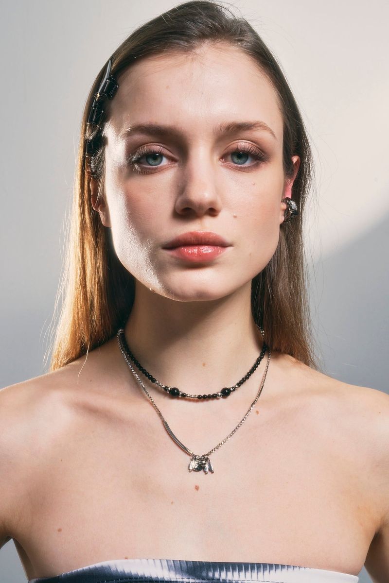NO.333 [SILVER] BLACK PEARL NECKLACE