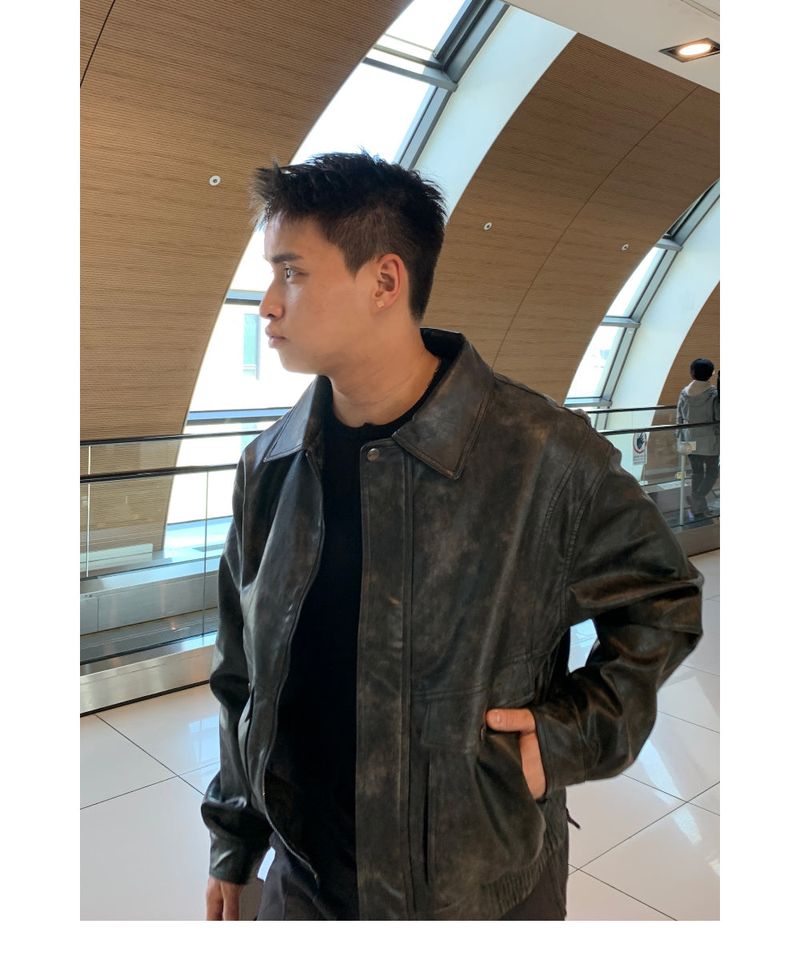 sobaq（ソバック）の「Vintage Curve Leather Jacket（Jackets/Outerwear）」