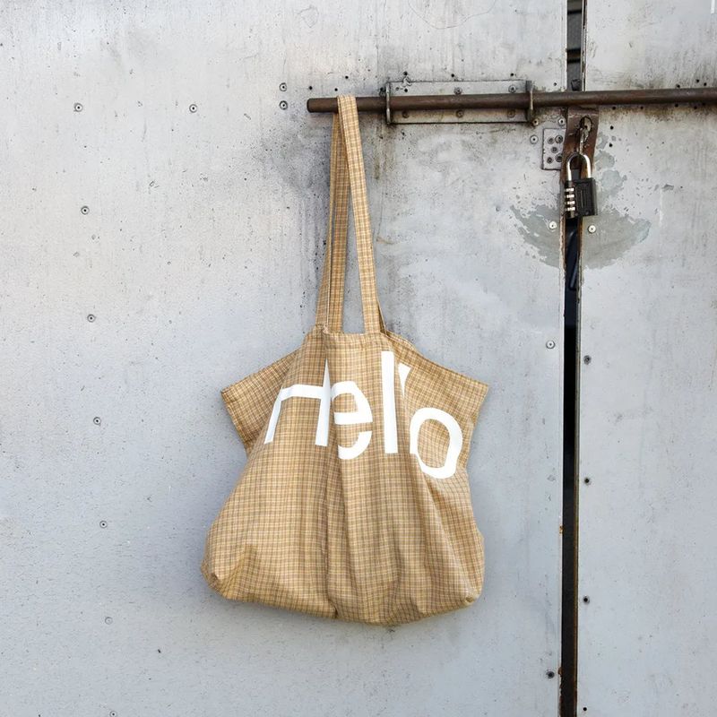 Big tote bag - Yellow check