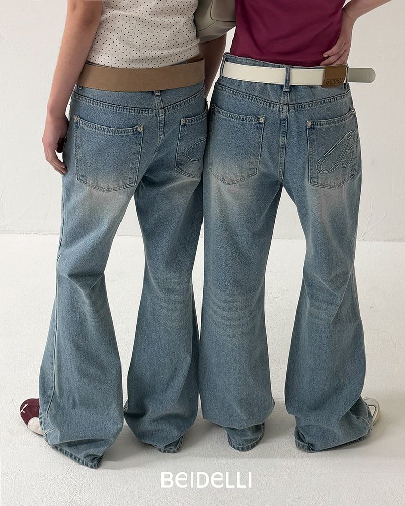 [ORIGINAL] Niel Logo Semi Bootcut Denim Pants