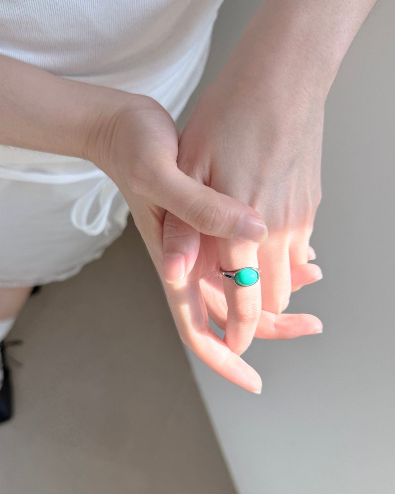 Mint Oval Signet Ring