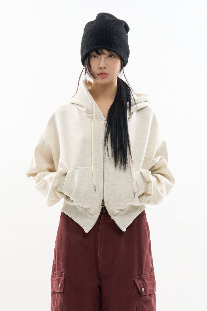 Raucohouse(ラウコハウス)の「Soft set crop hoodie zip-up(Tops)」