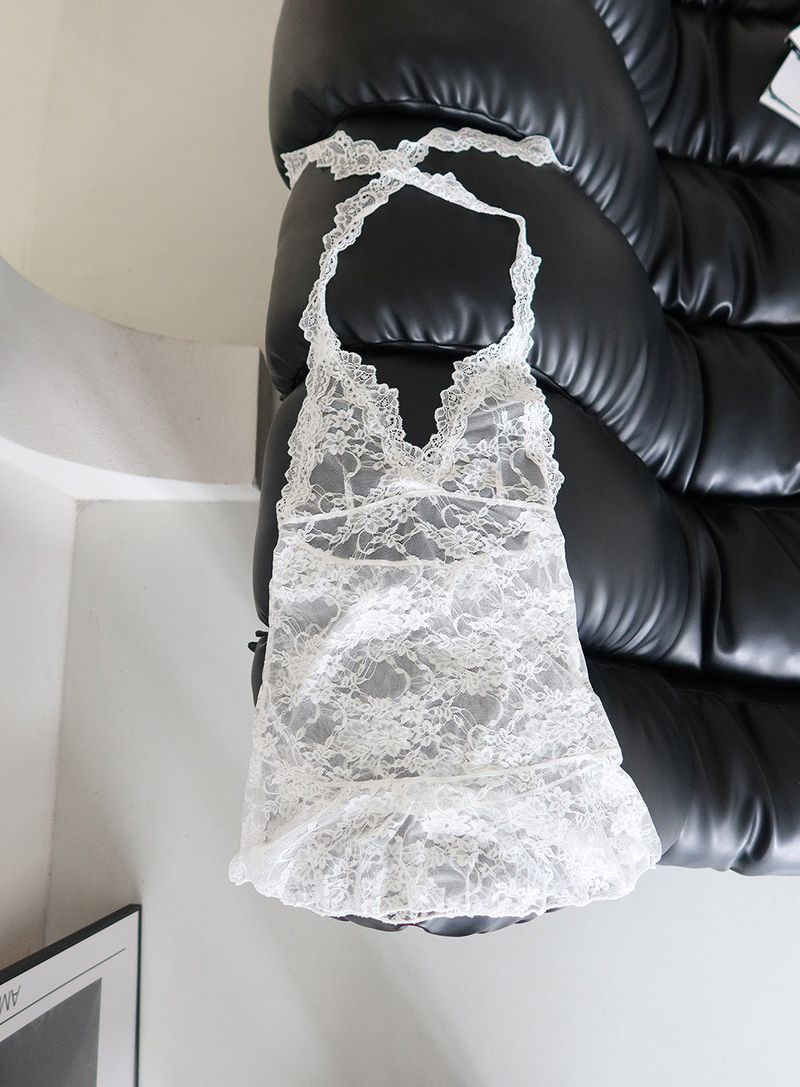Lace see-through layered frill long sleeveless