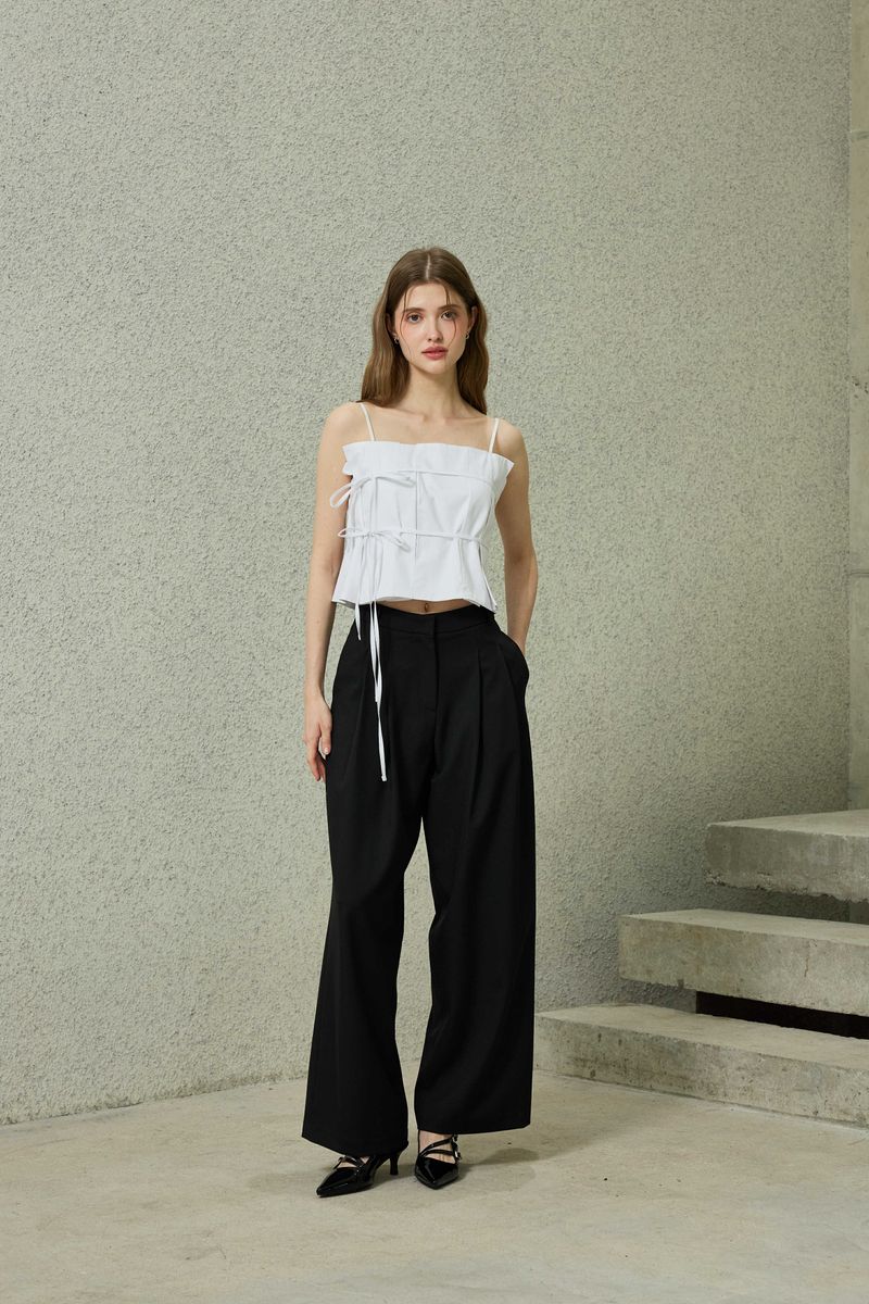 TOMO WIDE SLACKS / BLACK