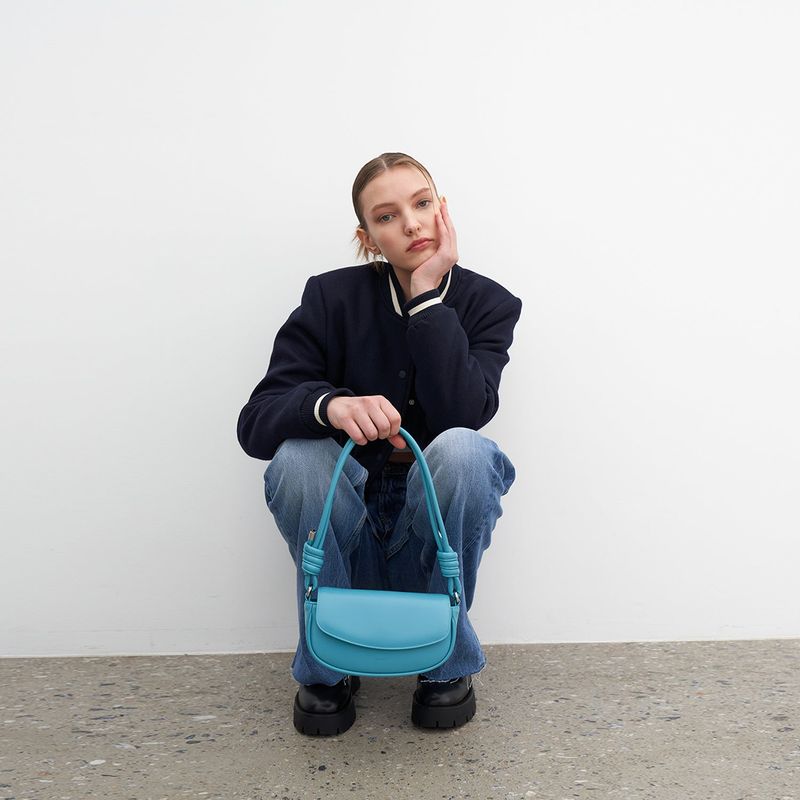 MUNIER（ミュニエ）の「KNOTTED FLAP BAG_AQUA（Bags）」