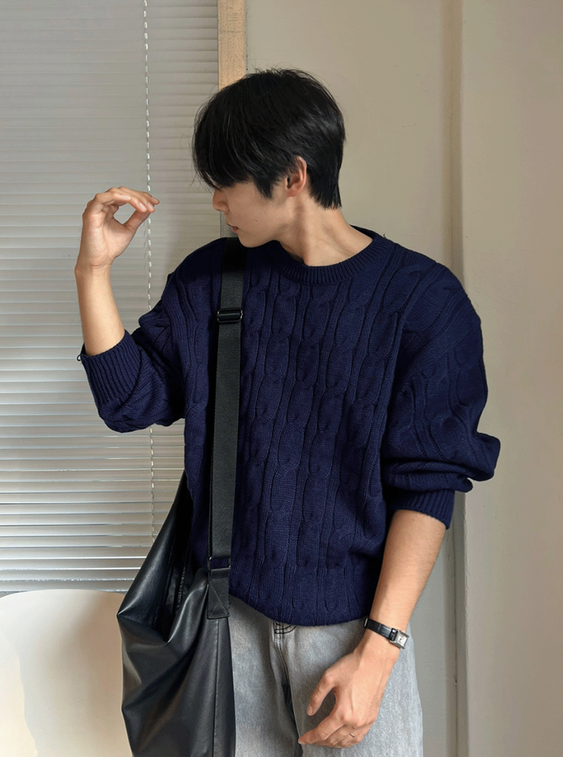 cable cosyharu semi-over knit