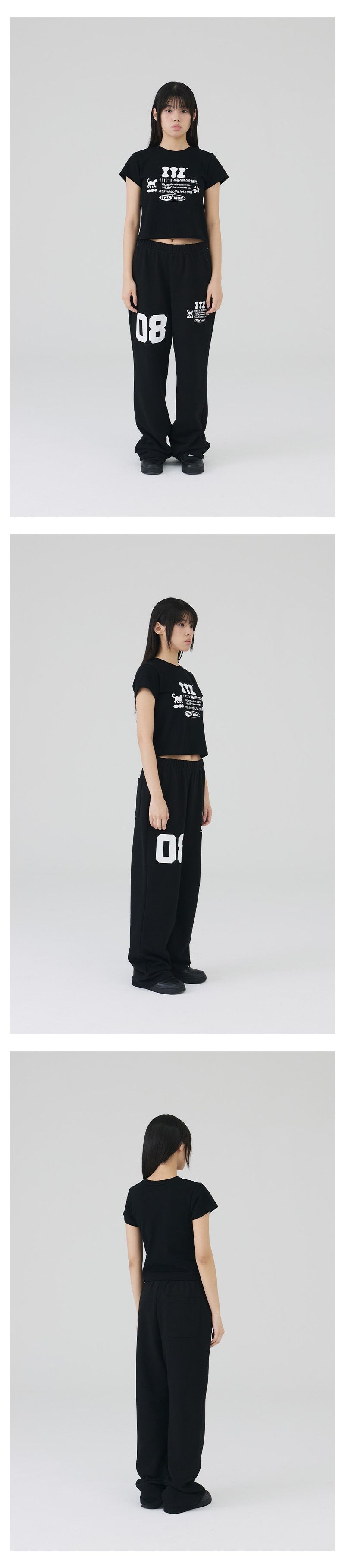 ITZ OFFICIAL LOGO CROP T SHIRT - BLACK