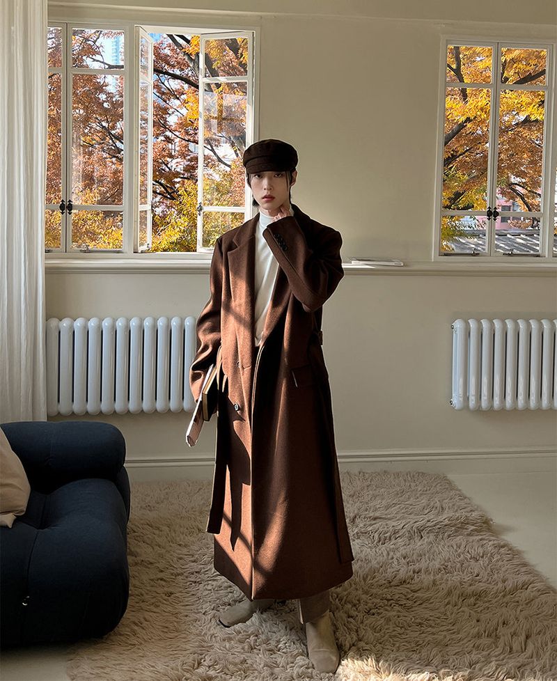 Wool robe hidden coat (2 color)