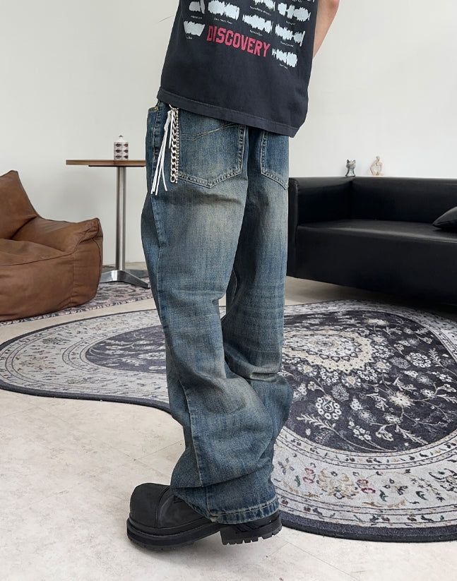 Riken Oil Washing Flare Jeans