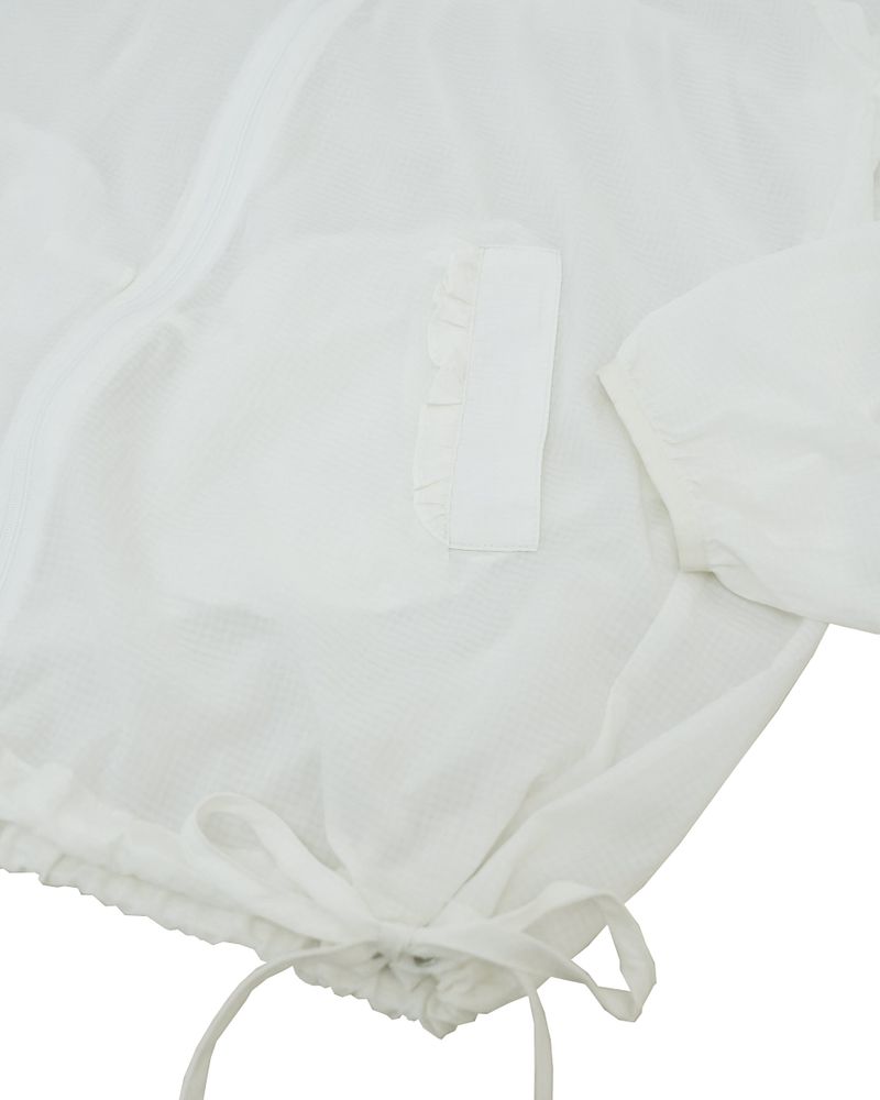 Sheer ruffle jacket / check white