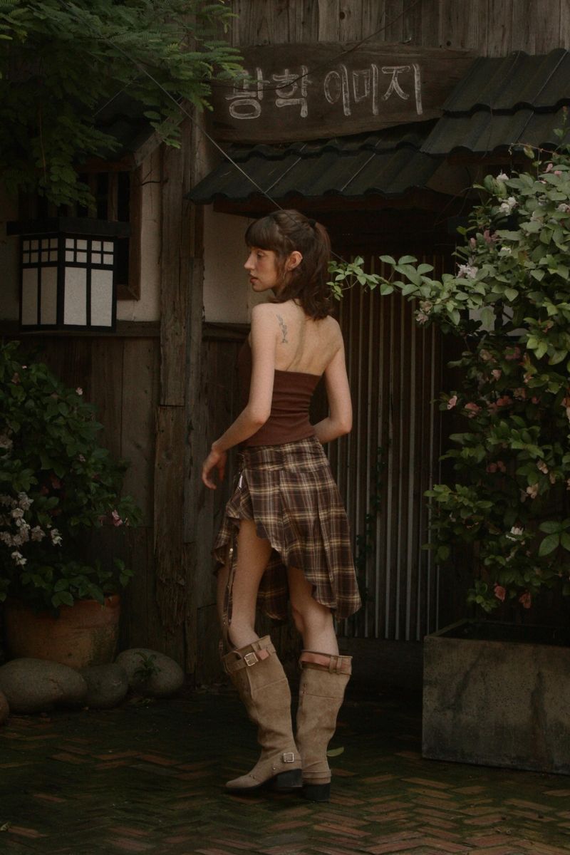 Offbeat Check skirt