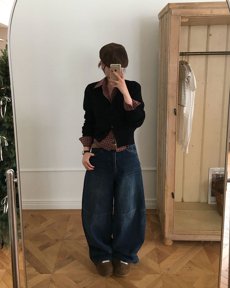 [ORIGINAL] Woolen Balloon Denim Wide Pants