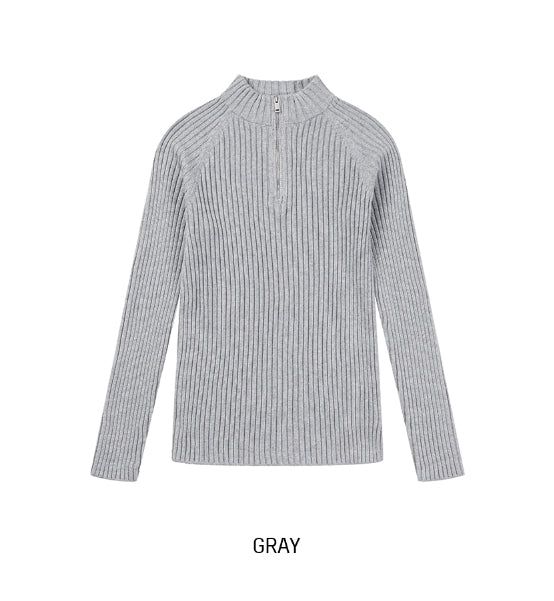 Kud Muscle Half Zip-Up ribbed Knit
