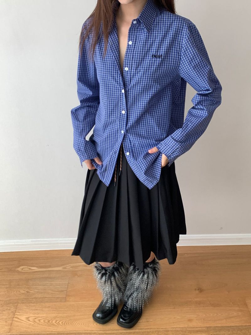 Academy Midi Pleats Banded Waist Skirt