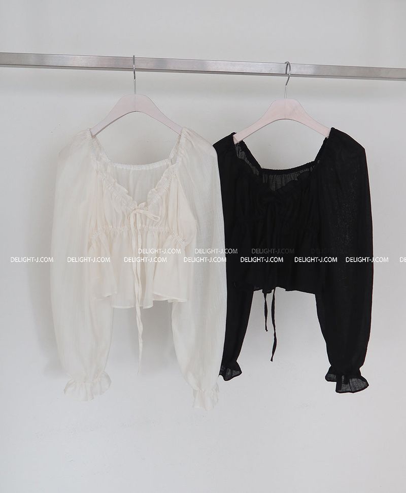 protective chic frill see-through blouse