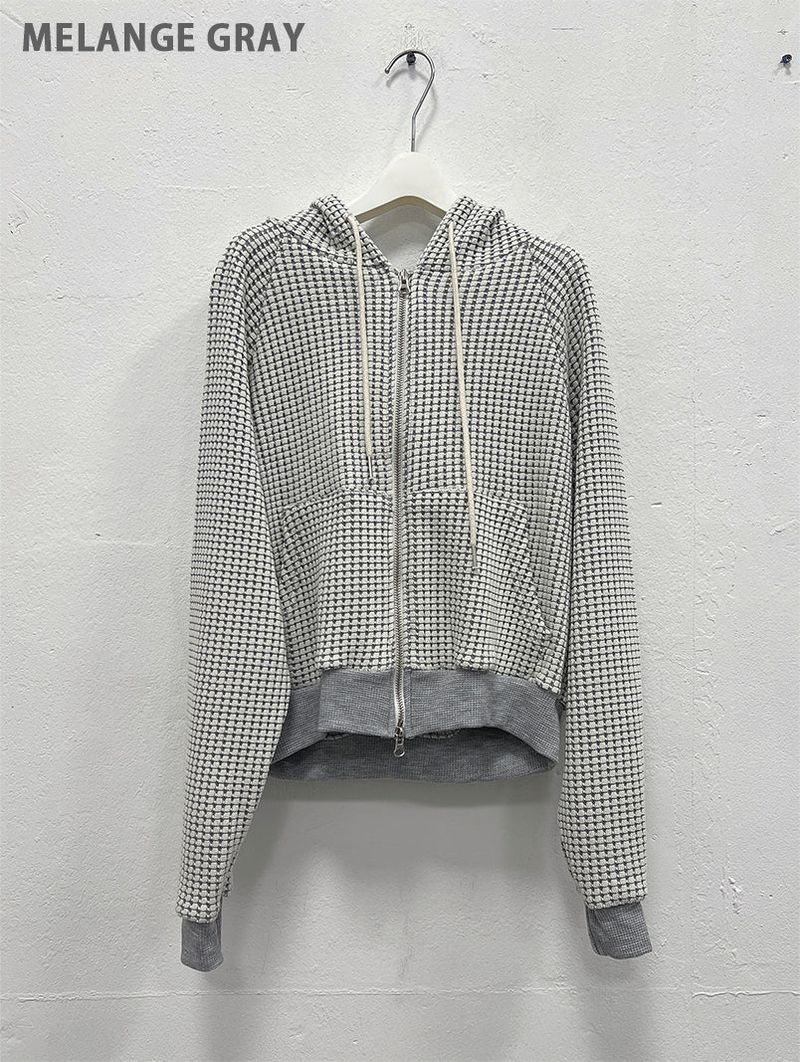 WAFFLE HOOD ZIP-UP (2C)