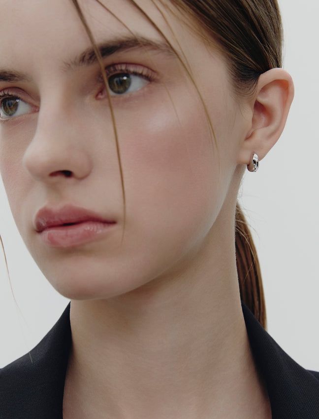 26SS★ Truvion Silver One-Touch Earrings S