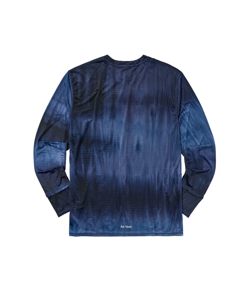 Air Vent Tie-Dye Racing Finger Watch-Hole Long Sleeve (Blue)