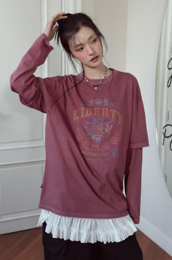 CPGN studio(コンパーニョ)の「Liberty Rose Layered Pigment Long Sleeve(Tops)」