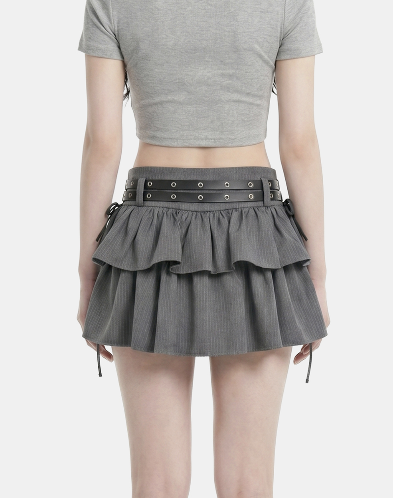 Elvia Belted Frill Mini Skirt