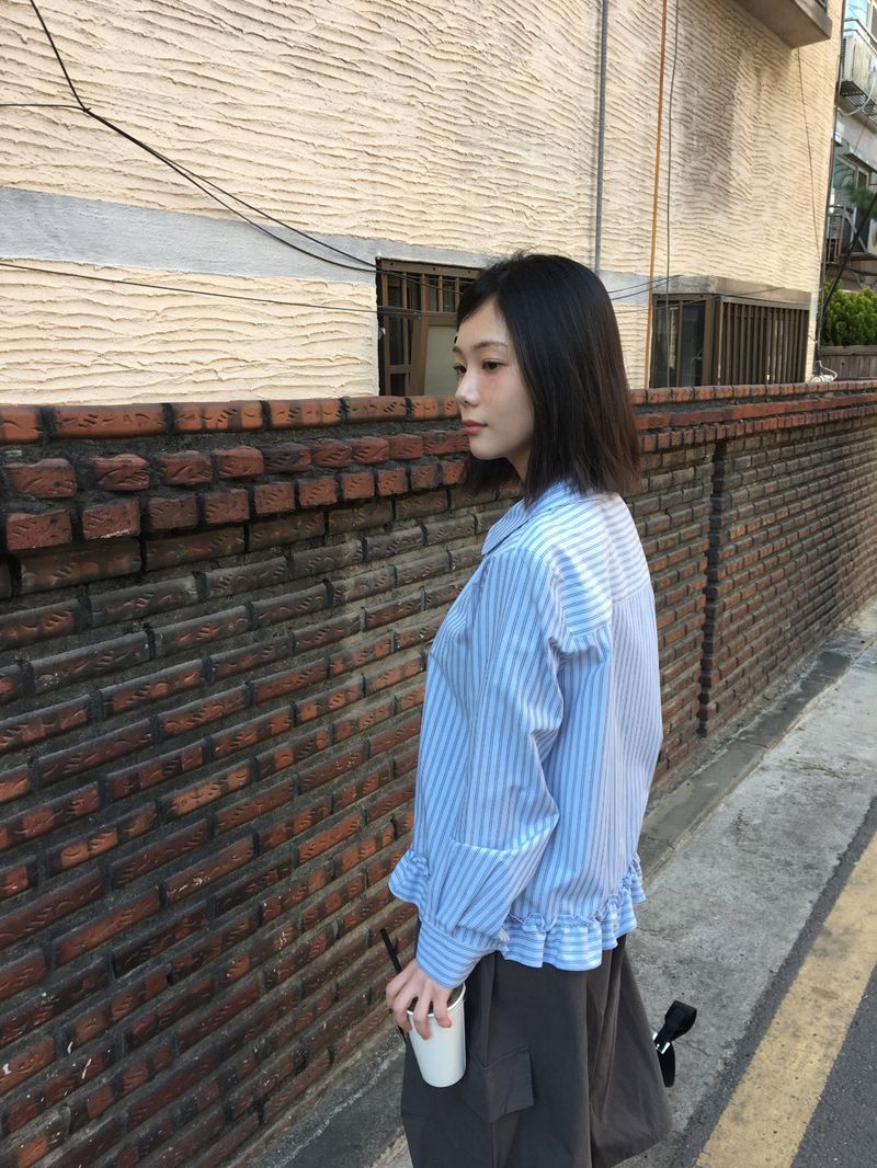Evelyn Frill Shirt (2color)